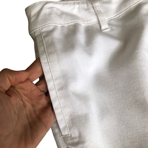 All Things Golden NWT White Linen Blend High Waist Straight Leg Trouser Pants M - Picture 3 of 13
